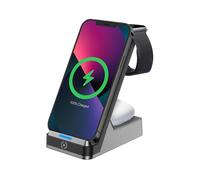 Celly WLSTAND3IN1BK chargeur d'appareils mobiles Caméra Numérique, Manettes de jeu, Écouteurs, Téléphone portable, Chargeur électrique, Smartphone, Smartwatch, Tablette, Montre, Portables Gris Secteur