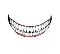 Celmets de moto hanches | Accessoires de voiture amusants | Sourire maléfique de la grande prison de voiture DIRABLE ET CASLMETS DU CONDERIO | Décorations d'autocollants bricol