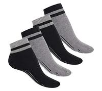 celodoro 4 Paires de Chaussettes Antidérapantes Yoga - Option 2 noir-gris 43-46