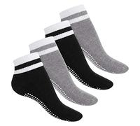 celodoro 4 Paires de Chaussettes Antidérapantes Yoga Pilates Fitness avec Semelle Éponge