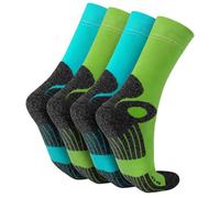 Celodoro 4 paires de chaussettes unisexes - randonnée, sport & travail, respirantes et renforcées - Bleu clair / Vert 47/50