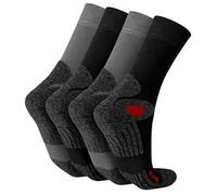 Celodoro 4 paires de chaussettes unisexes - randonnée, sport & travail, respirantes et renforcées - Noir / Gris 35/38