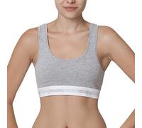 Celodoro Bustier pour femme avec élastique tissé (1 pièce), Soutien-gorge de sport avec logo de la marque, gris, M