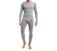 celodoro CFLEX - Set de ropa térmica y Para esquí Para Hombre - Camiseta y pantalón - Tecnología POLARDRY - Gris Claro/Antracita - X-Large