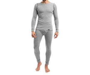 celodoro CFLEX - Set de ropa térmica y Para esquí Para Hombre - Camiseta y pantalón - Tecnología POLARDRY - Gris Claro/Antracita - X-Large