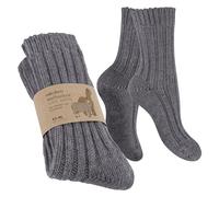 Celodoro Chaussettes en laine naturelle avec alpaga - 1 paire de chaussettes d'hiver chaudes, gris, 43-46