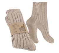 Celodoro CHAUSSETTES NATURELLES EN LAINE AVEC ALPAAGA - 1 Paire de Chaussettes d'Hiver Chaudes, beige, 39-42
