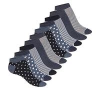 Celodoro Chaussettes sneaker Eco mignonnes pour femmes (10 paires) Chaussettes courtes en coton régénératif, Bleu princesse (Princess Blue), 35-38