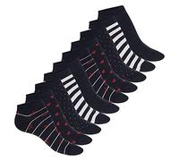 Celodoro Chaussettes sneaker Eco mignonnes pour femmes (10 paires) Chaussettes courtes en coton régénératif, Marine, 35-38