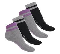 Celodoro chaussettes yoga & bien-être pour femmes et hommes (4 paires) - socquettes antidérapantes avec semelle en éponge - motif 1 35/38
