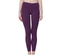 Celodoro Damen Leggings, stretchige Jersey Hose aus Baumwolle - Lila XL M