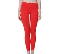 Celodoro Leggings pour femmes, pantalon en jersey extensible en coton, rouge, L