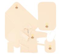 Celodoro Ensemble cadeau pour bébé 5 pièces - Coffret cadeau avec peignoir, serviette de bain à capuche, serviette, gant de toilette, bavoir - Pour les tout-petits de 0 à 12 mois, jaune, 0-12 mois