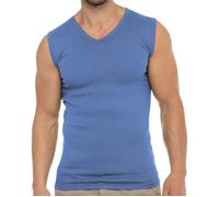 Celodoro Herren Business Muskelshirt V-Neck (1 Stück) Feinripp Top - Carolina Blue XXL M