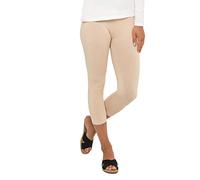 Celodoro Legging pour femme (3/4 Capri), pantalon en jersey stretch en coton, beige, M