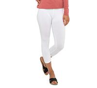 Celodoro Legging pour femme (3/4 Capri), pantalon en jersey stretch en coton, Blanc., XL