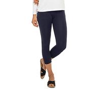 Celodoro Legging pour femme (3/4 Capri), pantalon en jersey stretch en coton, bleu foncé, M