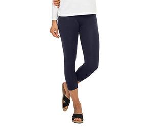 Celodoro Legging pour femme (3/4 Capri), pantalon en jersey stretch en coton, bleu foncé, XL