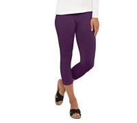 Celodoro Legging pour femme (3/4 Capri), pantalon en jersey stretch en coton, lilas, XXL