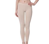 Celodoro Leggings pour femmes, pantalon en jersey extensible en coton, beige, XXL