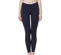 Celodoro Leggings pour femmes, pantalon en jersey extensible en coton, bleu foncé, S
