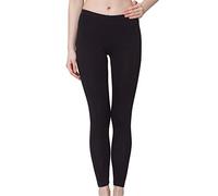 Celodoro Leggings pour femmes, pantalon en jersey extensible en coton, Noir , L