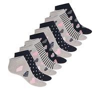 Celodoro Lot de 10 paires de chaussettes courtes Eco pour femme en coton régénérant, Bleu gris, 35-38