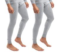 Celodoro Lot de 2 caleçons de ski et thermiques légers pour homme, gris clair, L