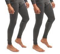 Celodoro Lot de 2 caleçons de ski et thermiques pour homme - Long caleçon d'hiver, anthracite, L