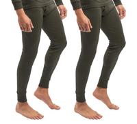 Celodoro Lot de 2 caleçons de ski et thermiques pour homme - Long caleçon d'hiver, olive, 3XL
