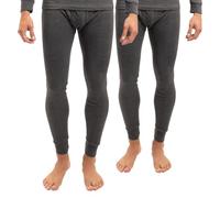 Celodoro Lot de 2 caleçons de ski thermiques pour homme - Long caleçon d'hiver, anthracite, L