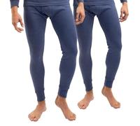 Celodoro Lot de 2 caleçons de ski thermiques pour homme - Long caleçon d'hiver, bleu, M