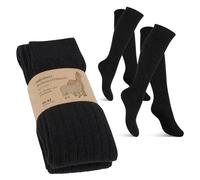Celodoro Lot de 2 paires de chaussettes en laine d'alpaga pour homme et femme, Genoux noirs, 43-46