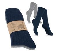 Celodoro Lot de 2 paires de chaussettes en laine d'alpaga pour homme et femme, Gris marine, 39-42