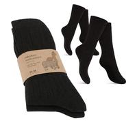 Celodoro Lot de 2 paires de chaussettes en laine d'alpaga pour homme et femme, Noir , 35-38
