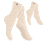 Celodoro Lot de 2 paires de chaussettes pour homme et femme avec pointes en blanc - Blanc - 43-46
