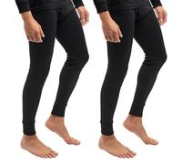 Celodoro Lot de 2 pantalons de ski et sous-vêtements thermiques pour homme Light - Long sous-vêtement d'hiver, Noir , 4XL