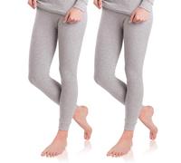 Celodoro Lot de 2 sous-vêtements de ski et thermiques pour femme - Long caleçon d'hiver extra doux, gris, M