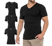 celodoro - Lot de 3 T-Shirts élégants avec col en V - 100% Coton peigné pré-rétréci - Homme - Disponible en différents Coloris et Tailles S à 3XL