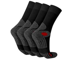 Celodoro Lot de 4 paires de chaussettes de randonnée, de travail et de sport - Chaussettes unisexes renforcées pour homme et femme - Chaussettes fonctionnelles anti-transpiration respirantes pour le