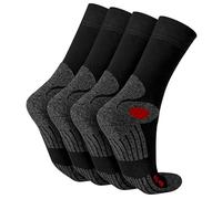 celodoro Lot de 4 paires de chaussettes de randonnée,Noir / Gris / Rouge, 39-42