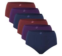 Celodoro Lot de 6 culottes en microfibre et élasthanne pour femme avec broderie sertie de dentelle - ultra doux et satiné - nombreuses couleurs disponibles - violet - 42/44