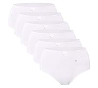 Celodoro Lot de 6 culottes en microfibre et élasthanne pour femme avec broderie sertie de dentelle - ultra doux et satiné - nombreuses couleurs disponibles - blanc - 42/44