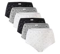 Celodoro Lot de 6 slips taille pour femme en microfibre avec motif floral