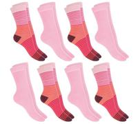 Celodoro Lot de 8 paires de chaussettes rayées colorées pour femme - Chaussettes rayées en coton