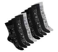 Celodoro Pack de 10 paires de chaussettes en coton pour femme Différents motifs au choix - Noir - 35-38