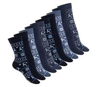 Celodoro Pack de 10 paires de chaussettes en coton pour femme Différents motifs au choix - Noir - 35-38