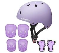 CELOID Ensemble de coussinets de casque pour enfants de 8 à 14 ans, casque de skateboard, vélo, genouillères et coudières, protège-poignets, équipement de protection pour jeunes filles et garçons de 8