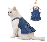 CELONROMF Jean prêt pour la marche pour animaux de compagnie, denim respirant avec anneau en D et boutons pression | Tenues d'ours assorties pour couples de chiens et chats | Lavable en machine (S-XL