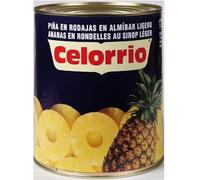 Celorrio Ananas en Rondelles au Sirop Léger, Pack de 3 x 3 Boîtes de 420g